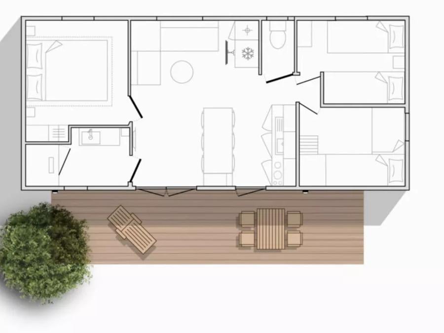 Mobilhome 6 personnes - Mobil-Home Sunelia Luxe 33m² 3 chambres - Climatisé 5