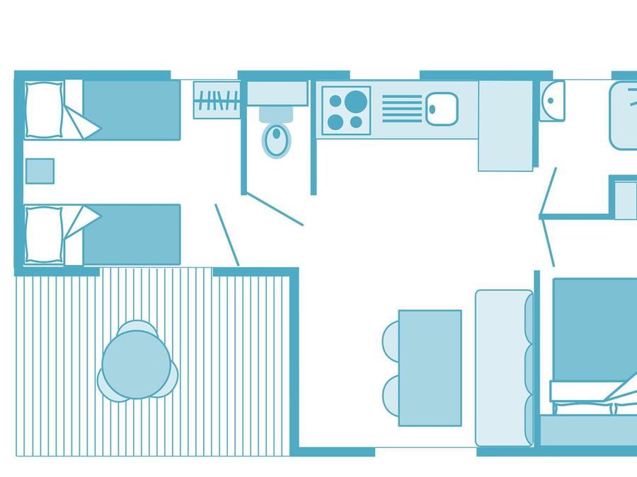 Mobilhome 4 personnes - Prestige 32m² 2 chambres - climatisé 4