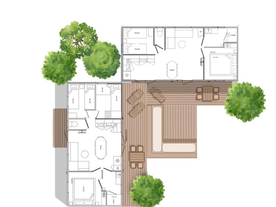 Mobilhome 10 personnes - Sunelia Luxe 65m² 5 chambres - Climatisé 4