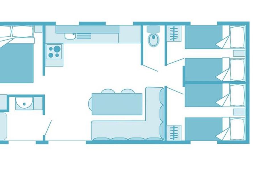 Mobilhome 6 personnes - Confort 32m² 3 chambres - climatisé 9