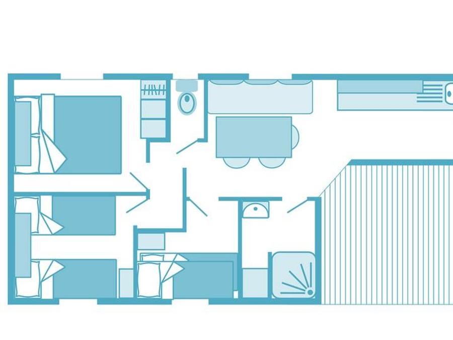 Mobilhome 6 personnes - Confort 32m² 3 chambres - climatisé 8