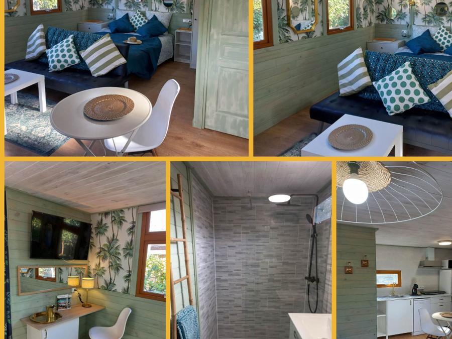 Chalet 2 personnes - 24m² - Chambre ouverte 1