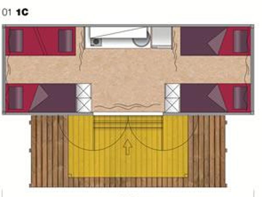 Tente en toile et en bois 4 personnes - Glam 8