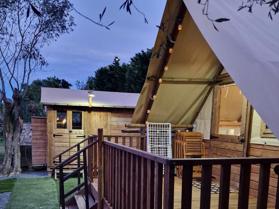 Tente en toile et en bois 4 personnes - Safari Lodge 8