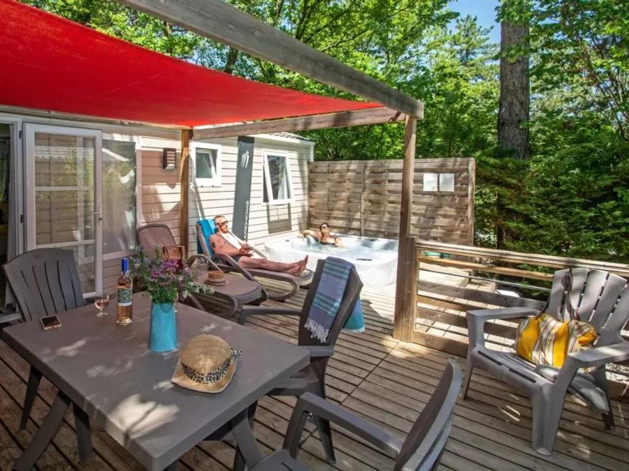 Mobilhome 6 personnes - Cottage Romarin 4 Pièces 6 Personnes Climatisé Spa Privatif 3