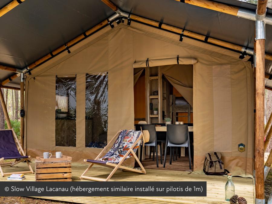Tente en toile et en bois 5 personnes - Tente Lodge Insolite 2ch 0