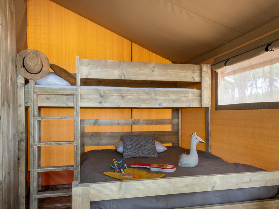 Tente en toile et en bois 5 personnes - Tente Lodge Insolite 2ch 2