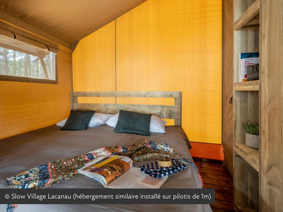 Tente en toile et en bois 5 personnes - Tente Lodge Insolite 2ch 3