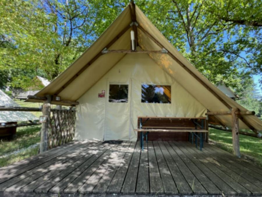 Tente en toile et en bois 4 personnes - Cabane Hibiscus 1