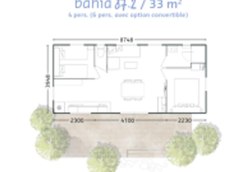 Mobilhome 4 personnes - MH 2 CH PREMIUM 4/6 pers 1/6 pers 8