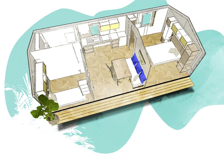 Mobilhome 4 personnes - MH 2 CH PREMIUM PMR 4 pers 1/4 pers 8