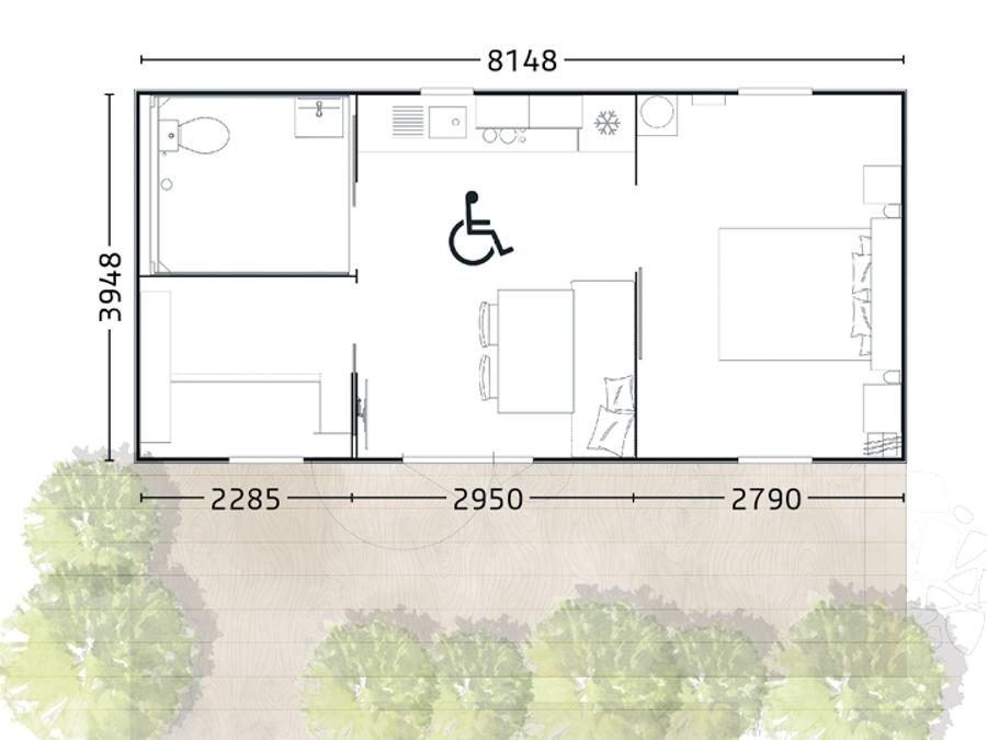 Mobilhome 4 personnes - MH 2 CH PREMIUM PMR 4 pers 1/4 pers 9