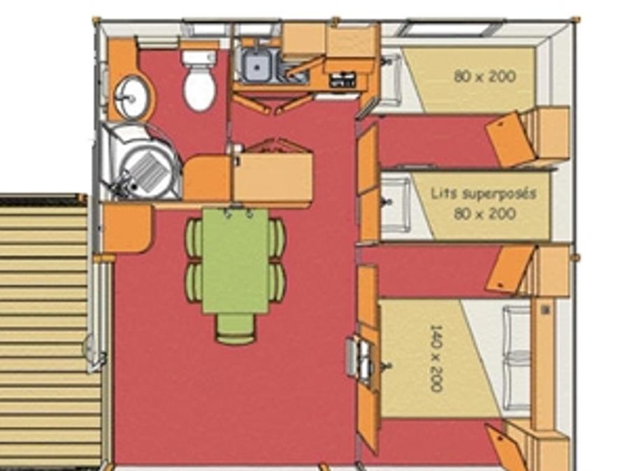 Chalet 5 personnes - Chalet 2 chambres + terrasse couverte 1