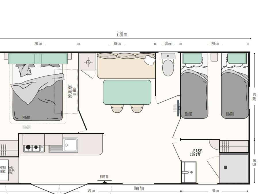 Mobilhome 4 personnes - CONFORT - Riviera 9