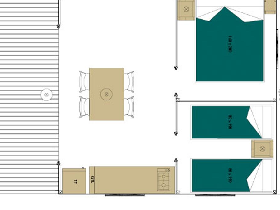 Hébergement 4 personnes - INSOLITE LODGE PRIVILÈGE - 23 m² - 2 chambres - avec sanitaires 9
