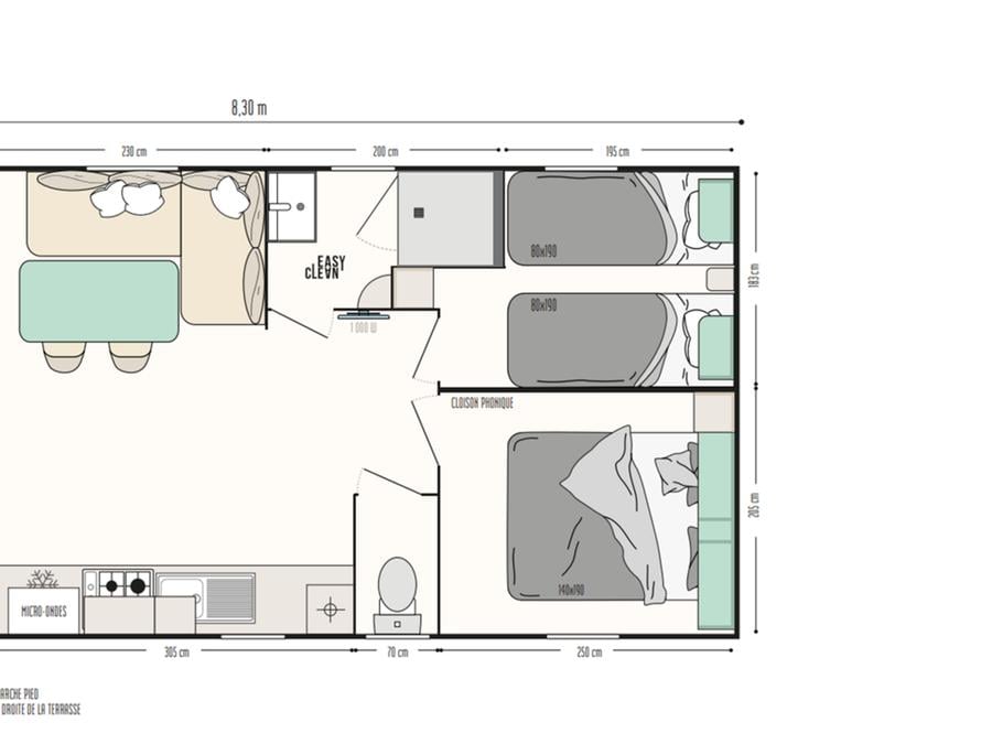 Mobilhome 4 personnes - Loggia Bay N°112 Vue étang - 2ch 9