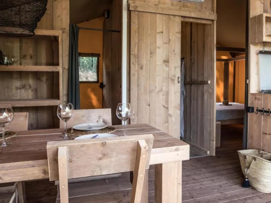 Tente en toile et en bois 4 personnes - Lodge Insolite 2 chambres 4