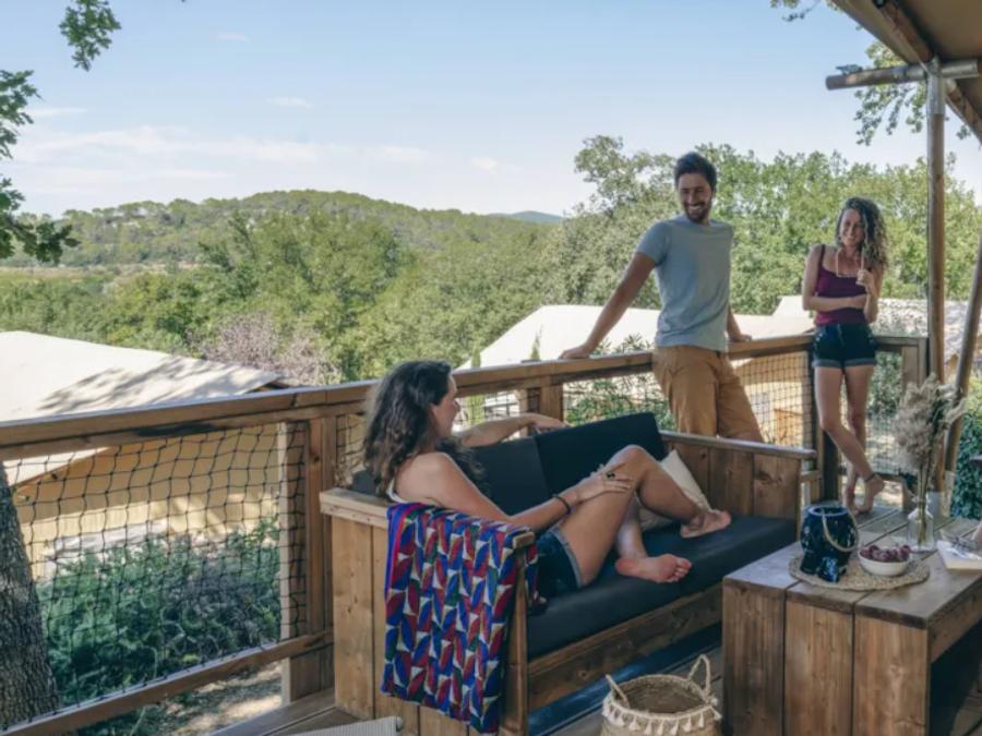 Tente en toile et en bois 4 personnes - Lodge Insolite 2 chambres 1