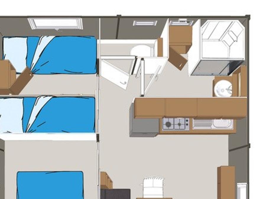 Chalet 5 personnes - Cottage Premium 2 chambres Colline 14