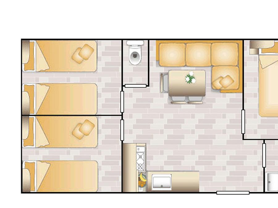 Mobilhome 6 personnes - COLORADO STANDARD - 3 chambres - TV - CLIM 9