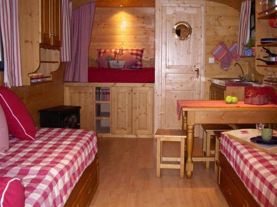Lodge 4 personnes - Roulotte (Séjour Famille) climatisée / sans petit déjeuner / 5 pers inclus / Spa privatif en option 0