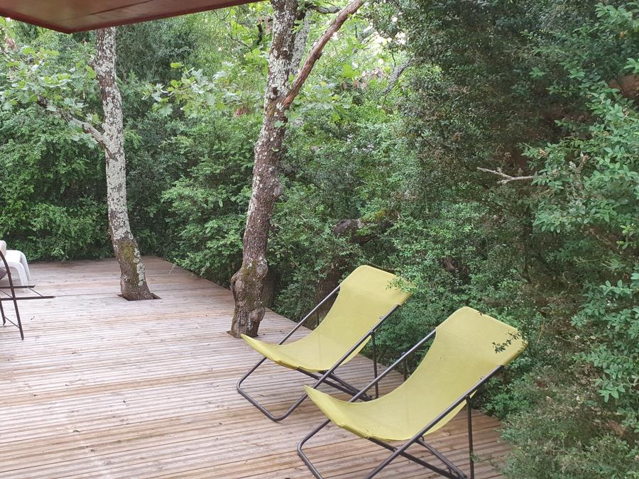 Chalet 5 personnes - Cabane de Sam climatisée ( petite maison de famille, spa privatif sur la terrasse ) / 5 pers inclus 2