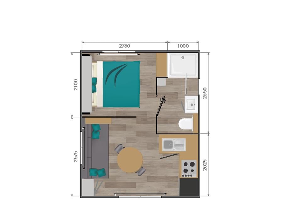 Mobilhome 2 personnes - Mobil-home STANDARD 20m² 1 chambre - terrasse 4