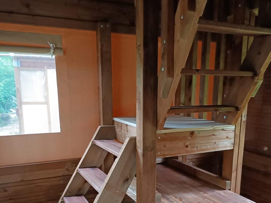 Tente en toile et en bois 3 personnes - Tente Bivouac 11m² 1chambre - sans sanitaire 1