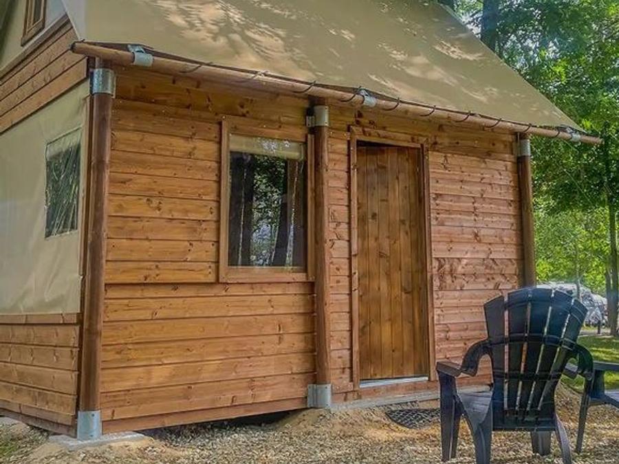 Tente en toile et en bois 3 personnes - Tente Bivouac 11m² 1chambre - sans sanitaire 0