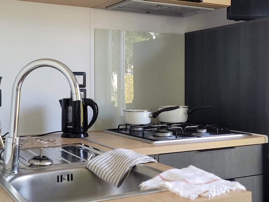 Mobilhome 4 personnes - Cottage Opale Lounge - 2 Chambres - 30 m2- Terrasse semi-couverte 8