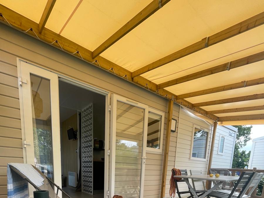 Mobilhome 4 personnes - Cottage Opale Lounge - 2 Chambres - 30 m2- Terrasse semi-couverte 3
