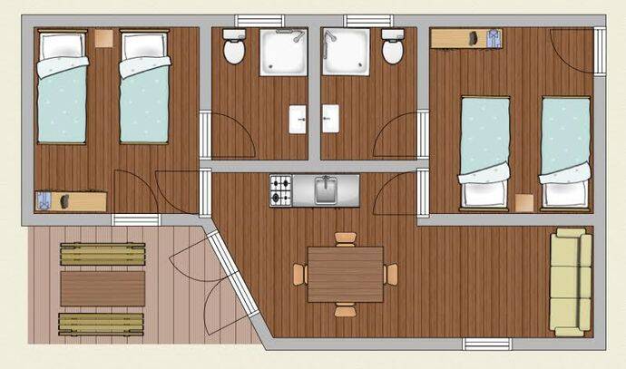 Chalet | Classic XL | 2 Ch. | 4/6 pers. 3