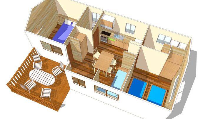 Mobil-home | Comfort | 2 Ch. | 4/6 pers. | Terrasse simple | A/C 5