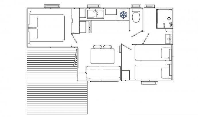 Mobil-home | Comfort | 2 Ch. | 4/6 pers. | Terrasse simple | A/C 5
