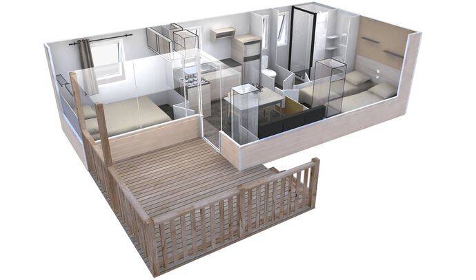 Mobil-home | Comfort | 2 Ch. | 4/6 pers. | Terrasse simple | A/C 8