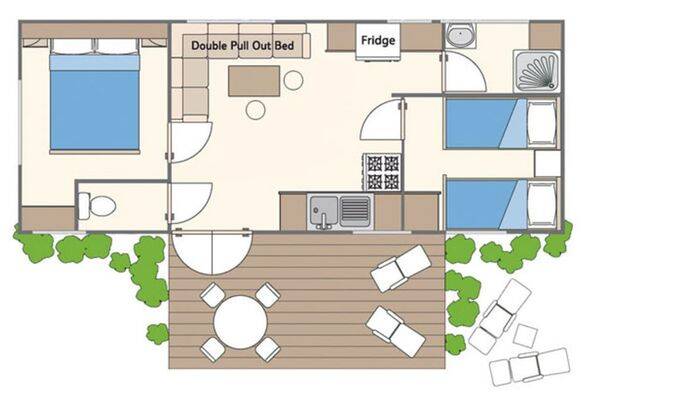 Mobil-home | Classic | 2 Ch. | 4 pers. | Terrasse surélevée non couverte 7