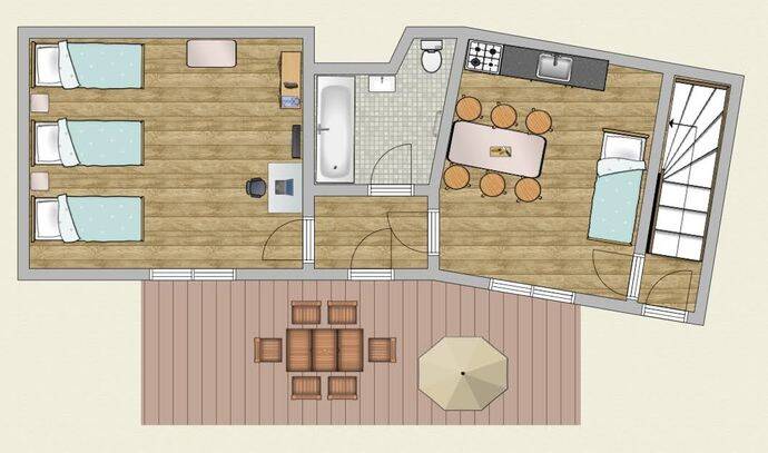 Appartement | Autre hébergement | 2 Ch. | 4/6 pers. | TV 4