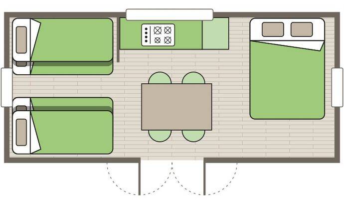 Bungalow toilé | Autre hébergement | 2 Ch. | 4/6 pers. | A/C 4