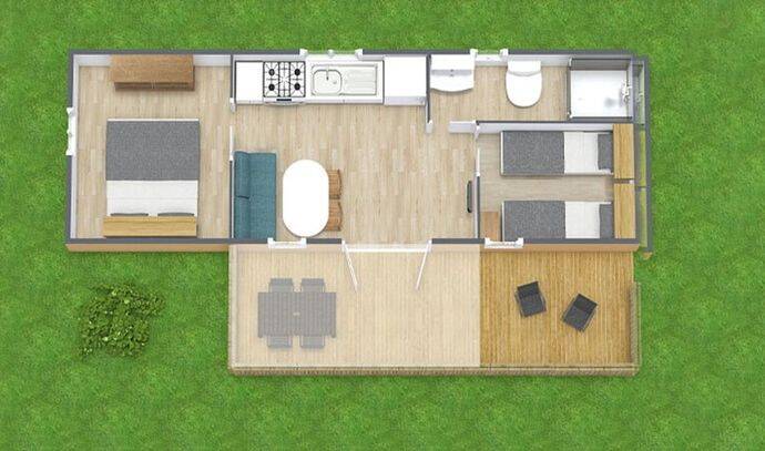 Mobil-home | Comfort | 2 Ch. | 4 pers. | Terrasse surélevée | A/C 7