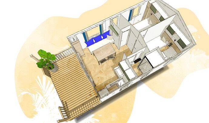 Mobil-home | Comfort | 2 Ch. | 4/6 pers. | Terrasse simple | A/C | TV 7