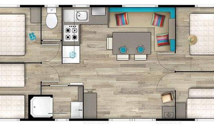 Mobil-home | Comfort | 4 Ch. | 8 pers. | Terrasse surélevée 5