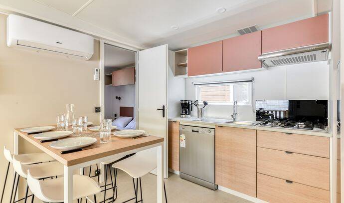 Mobil-home | Premium | 3 Ch. | 6 pers. | Terrasse surélevée | A/C 4