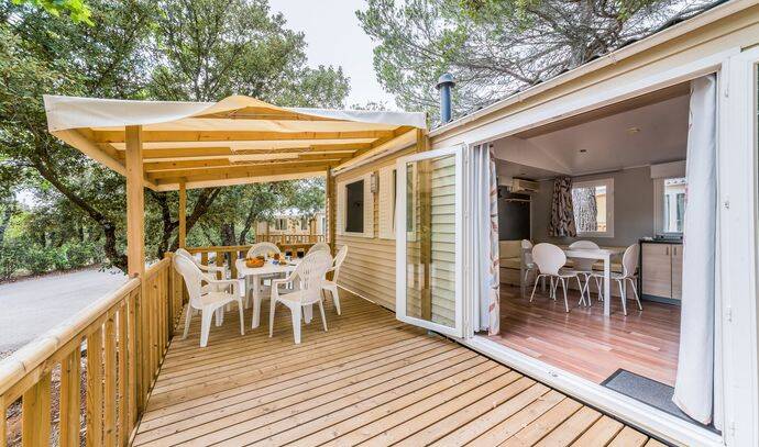 Mobil-home | Premium | 3 Ch. | 6 pers. | Terrasse surélevée | A/C 1