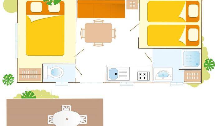 Mobil-home | Classic | 2 Ch. | 4 pers. | Terrasse simple 7