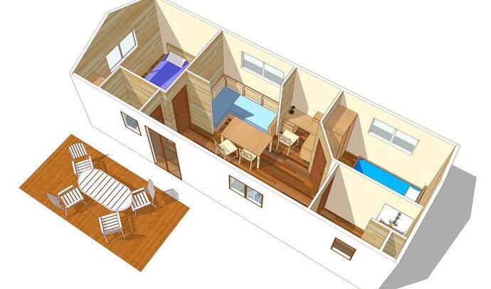 Mobil-home | Classic | 2 Ch. | 4/6 pers. | Terrasse simple 8