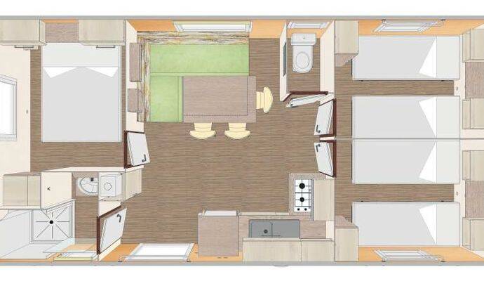 Mobil-home | Classic | 3 Ch. | 6 pers. | Terrasse surélevée non couverte 11