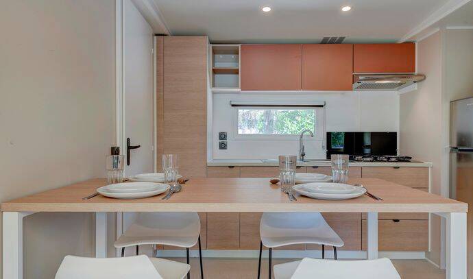 Mobil-home | Premium | 3 Ch. | 6 pers. | Terrasse surélevée | A/C 6
