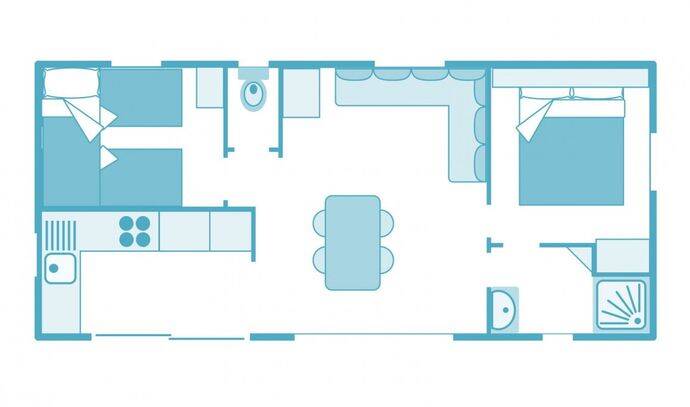 Mobil-home | Premium | 2 Ch. | 5 pers. | Terrasse surélevée | TV 7