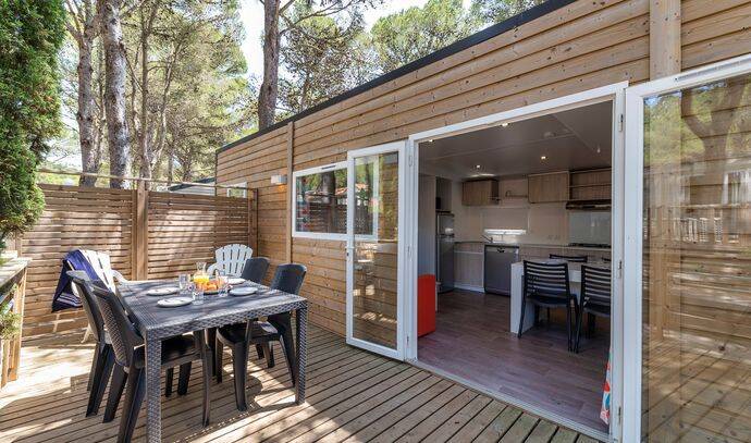 Mobil-home | Premium | 3 Ch. | 6 pers. | Terrasse surélevée non couverte | A/C 1