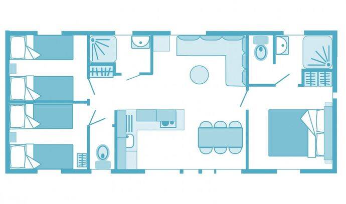 Mobil-home | Premium | 3 Ch. | 6 pers. | Terrasse surélevée | TV 11